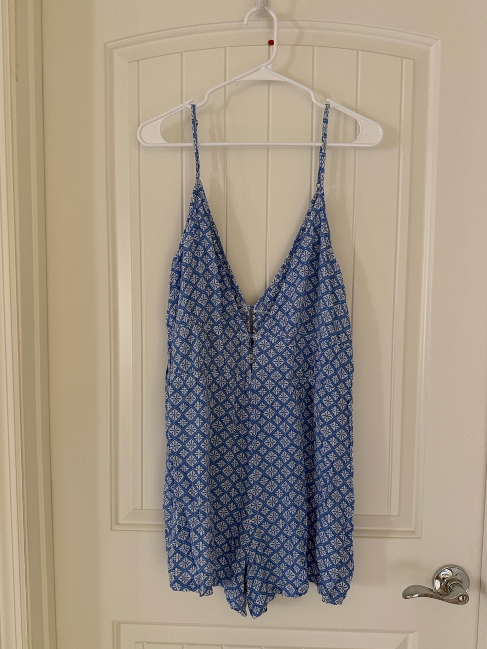 Rip Curl Blue and White Printed Women's Shorts Romper
